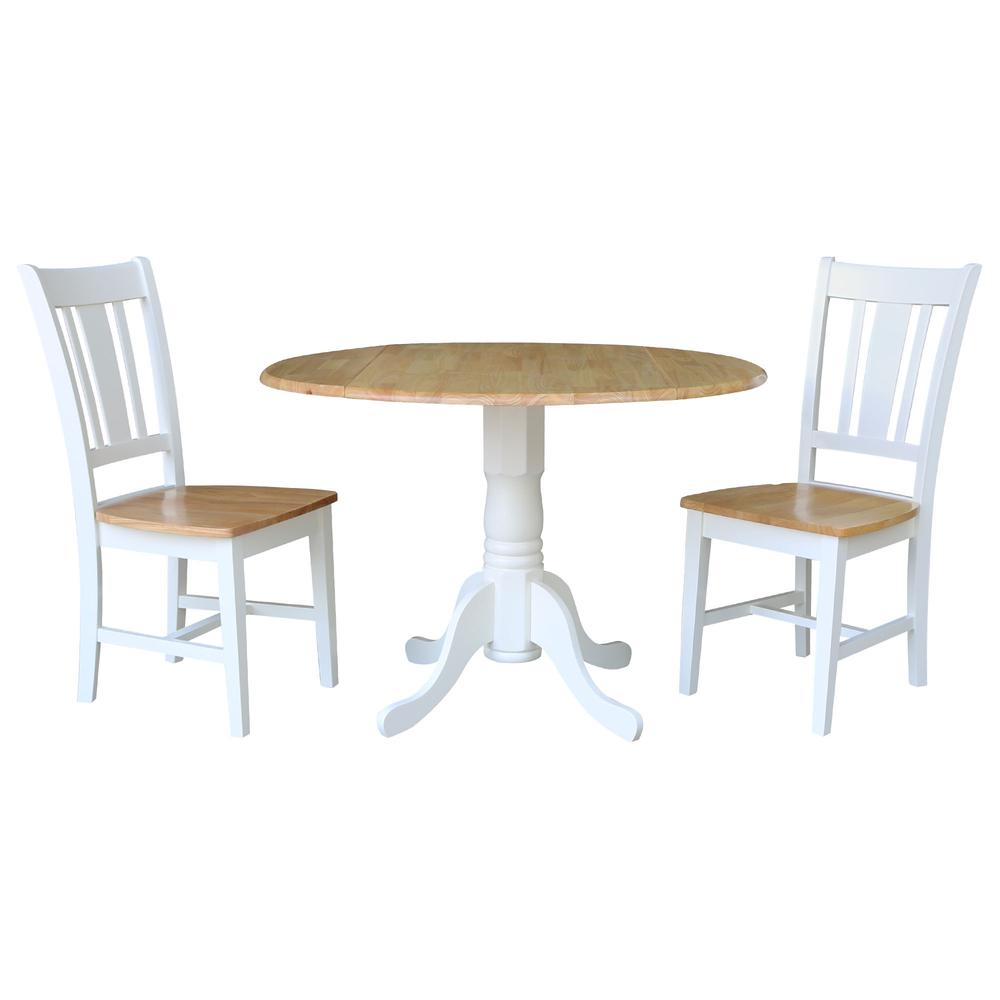 42" Dual Drop Leaf Table with 2 San Remo Splatback chairs - 3 Piece Dining Set. Picture 4