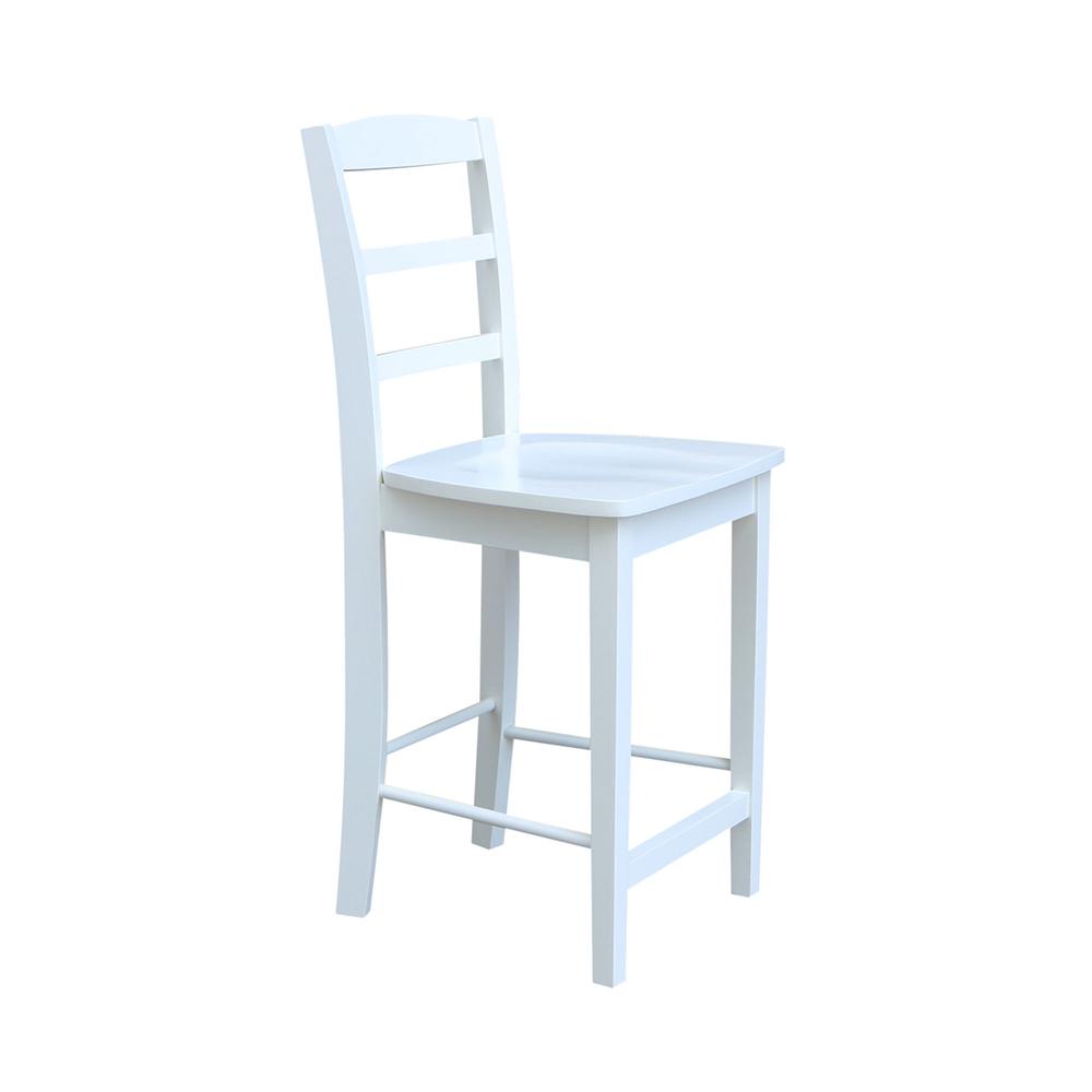 Madrid Counter height Stool - 24" Seat Height, White. Picture 5
