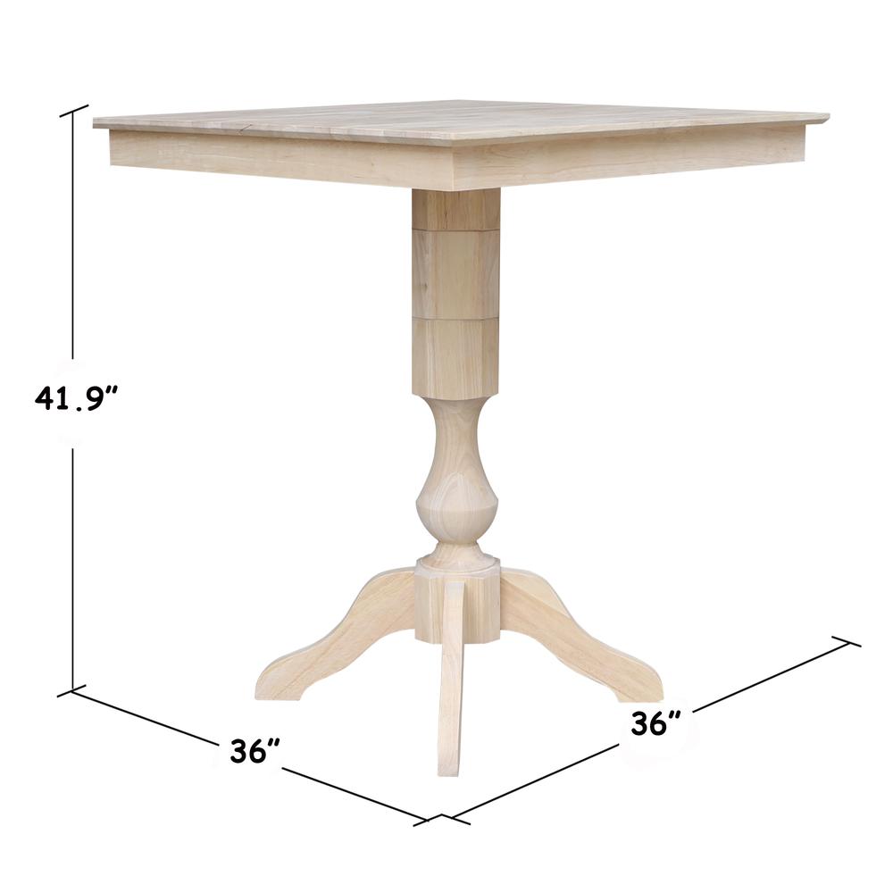 36" x 36" Square Top Pedestal Table - 41.9"H. Picture 4
