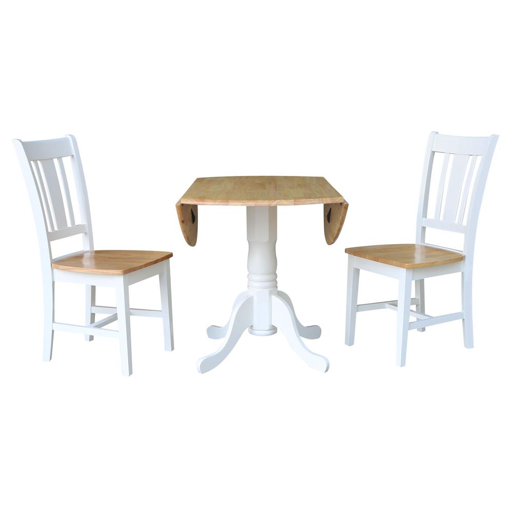 42" Dual Drop Leaf Table with 2 San Remo Splatback chairs - 3 Piece Dining Set. Picture 3