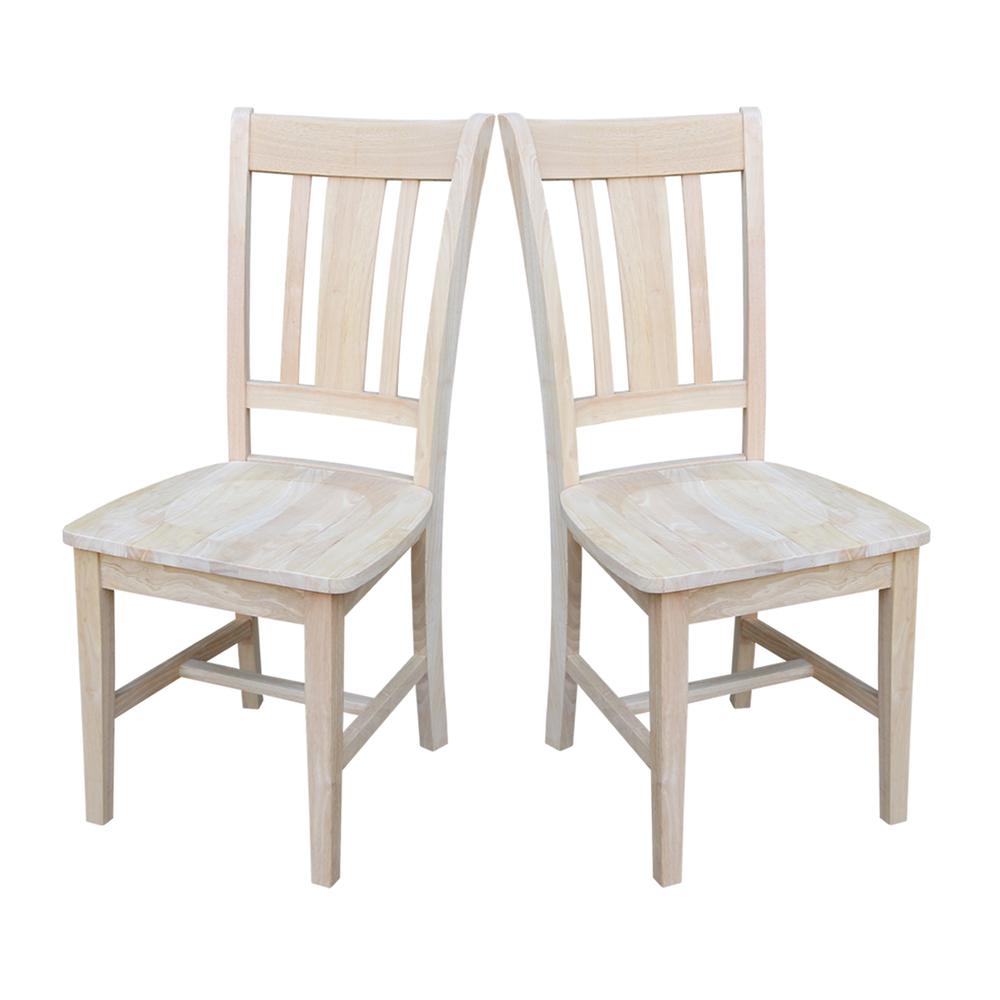 Set of Two San Remo Slat Back Chairs , Unfinished. Picture 4
