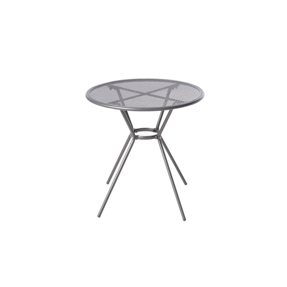 Martini 3 Piece Bistro Set in Pencil Point Finish with 27.5" Round Bistro Table and 2 Stackable Bistro Chairs. Picture 5