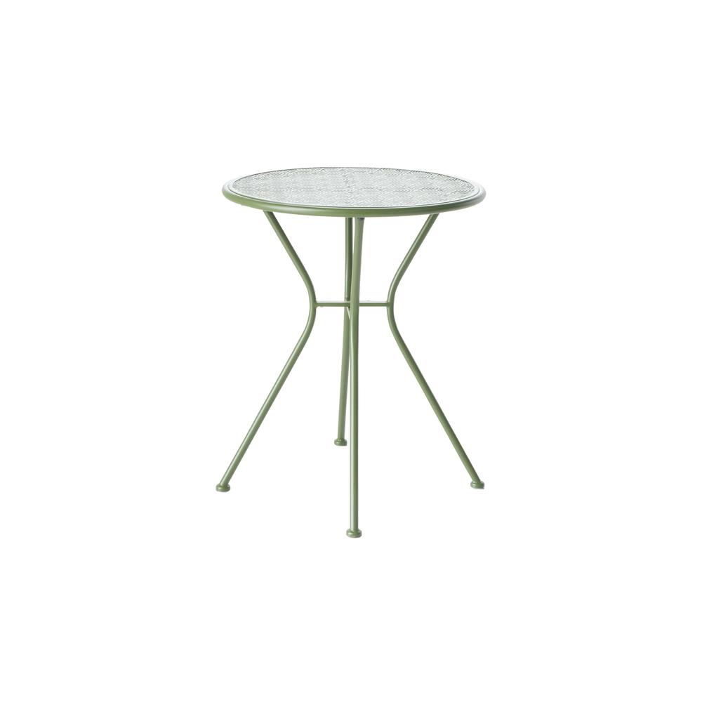 Martini 3 Piece Bistro Set in Moss Finish with 23.75" Round Bistro Table and 2 Stackable Bistro Chairs. Picture 5