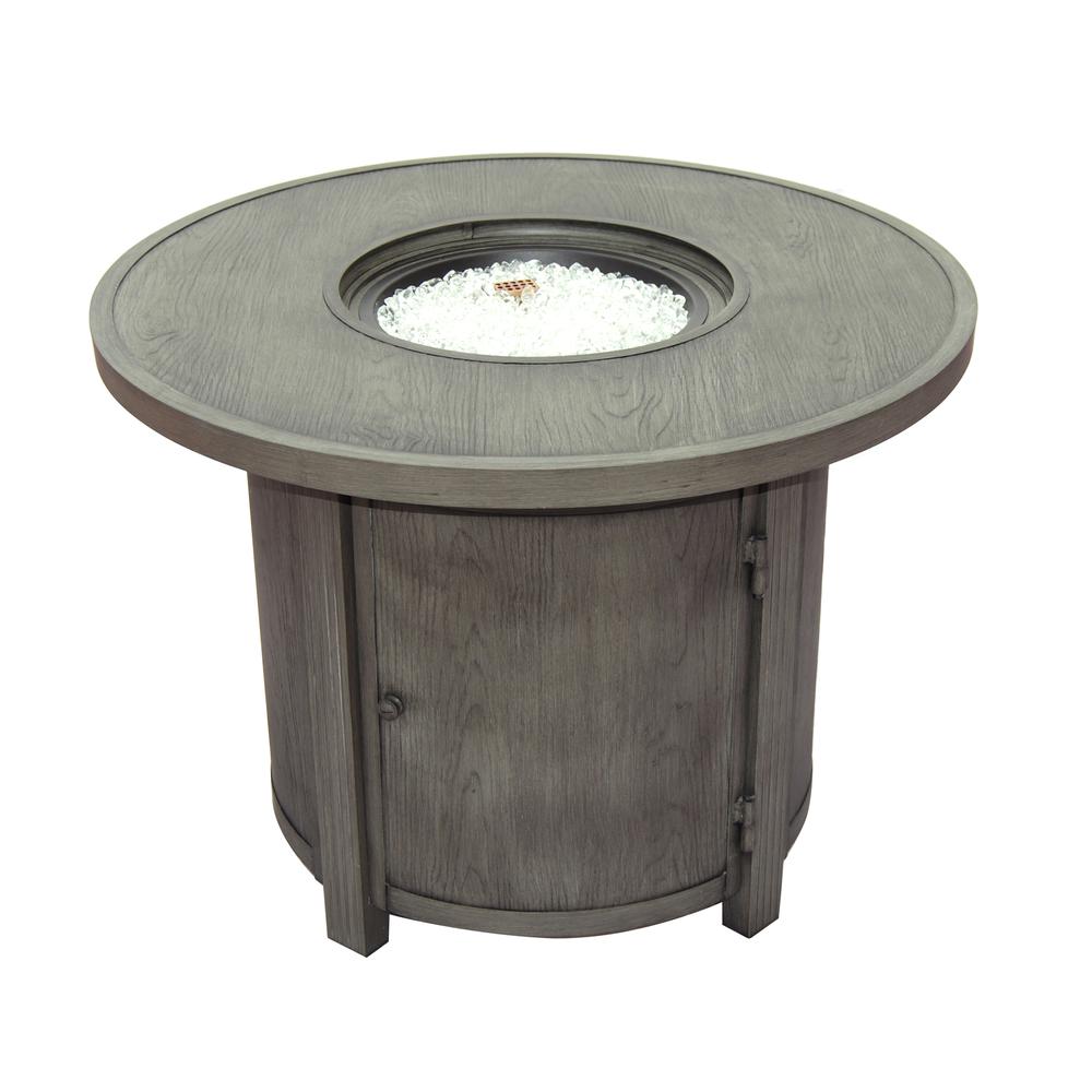 Spirit 36" Round Gas Fire Pit Chat Table with Clear Glass Fire Beads. Picture 2