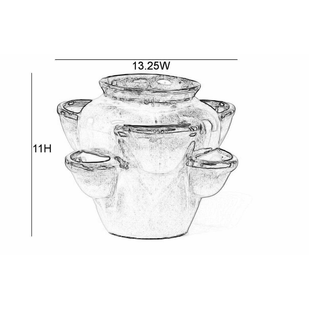 Six Pocket Ceramic Strawberry Jar-Aqua. Picture 4