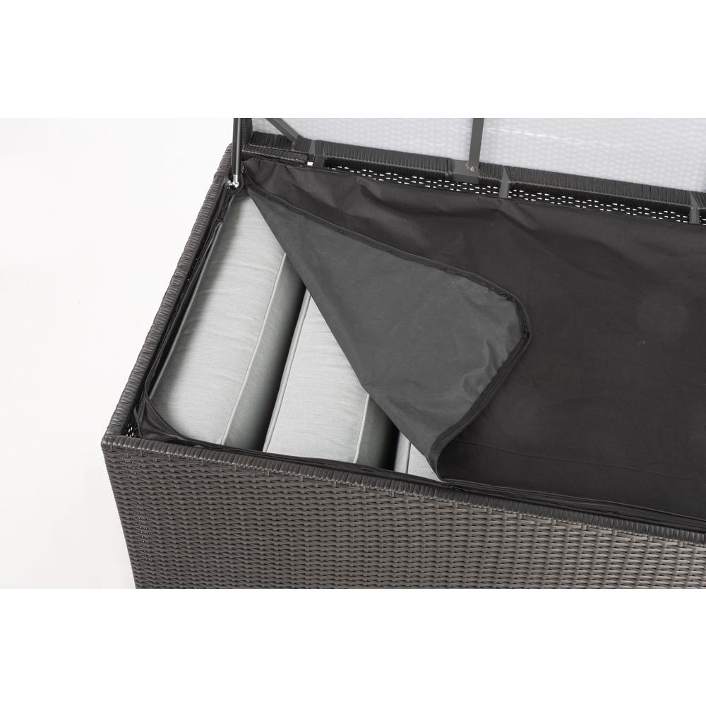 Medium Sicuro Wicker Cushion Storage Box w/ hydraulic lid. Picture 9