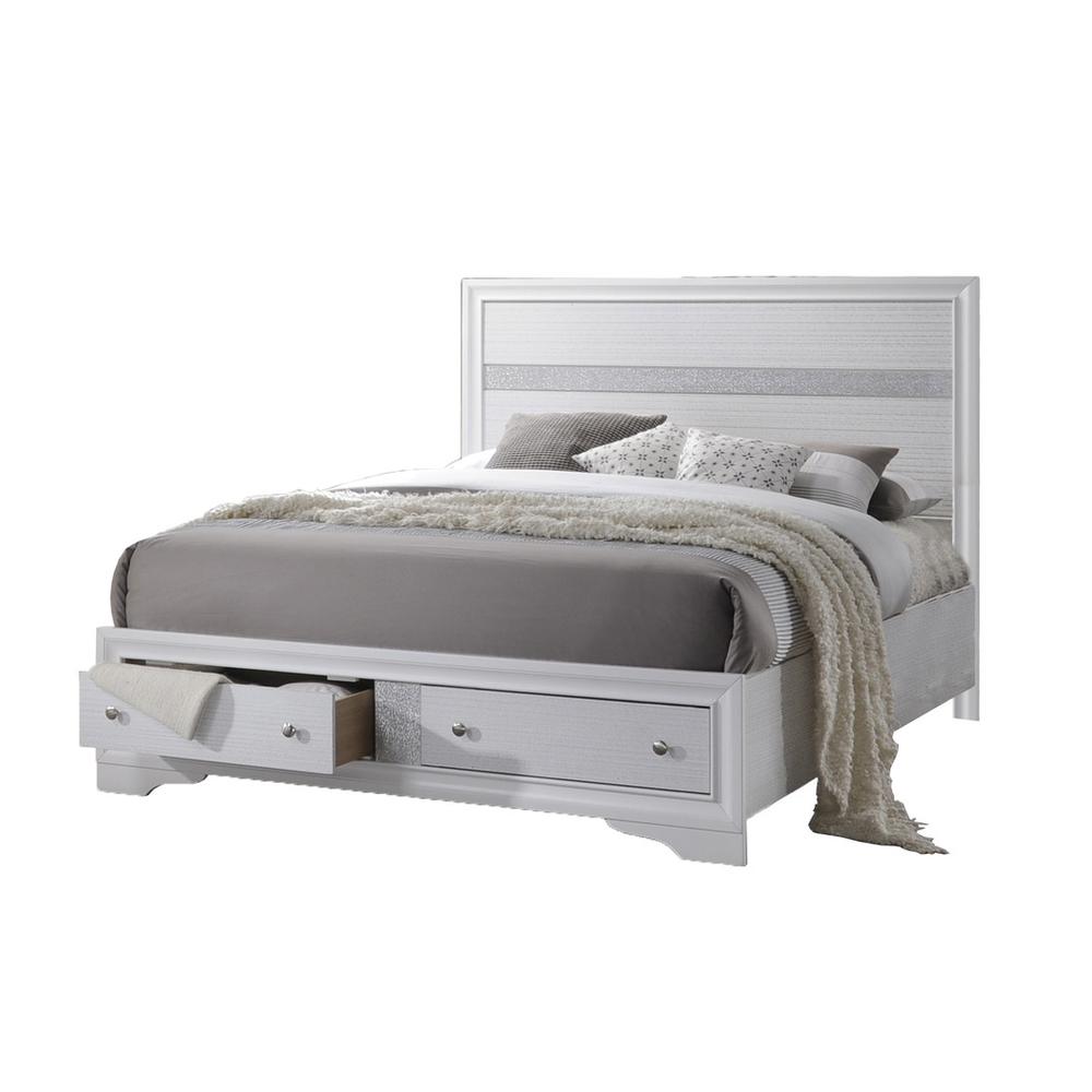 Catherine White Platform Queen Bed - White. Picture 2
