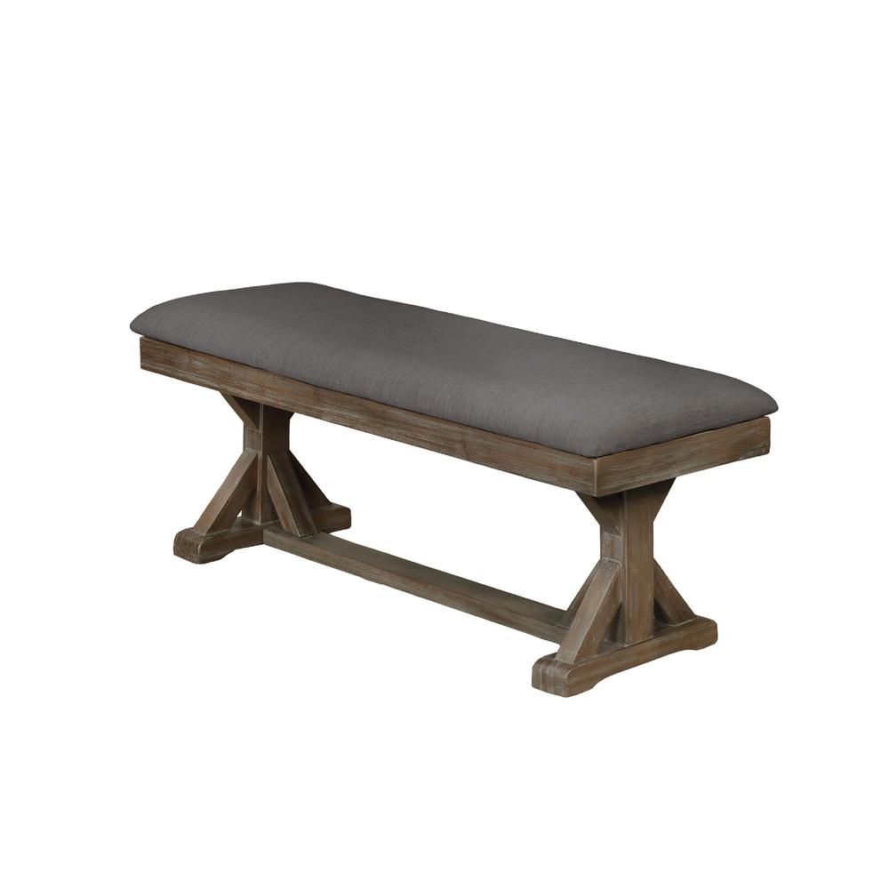 Upholstered Bench, Gray.. Picture 1