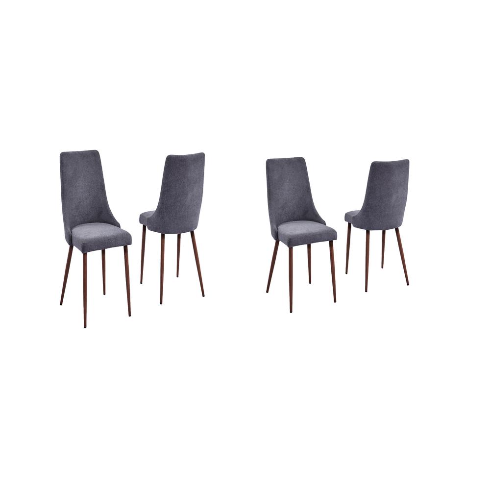 Dark Grey Dining Side Chair, Set of 4 - Faux Wood. Picture 1