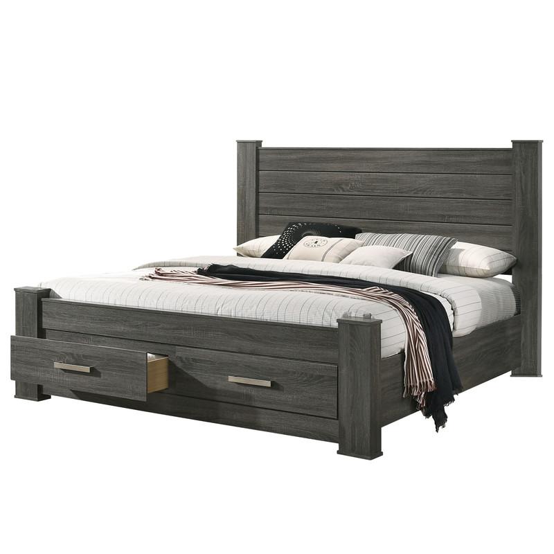 Lisa Queen Bed in Weathered Grey. Picture 1