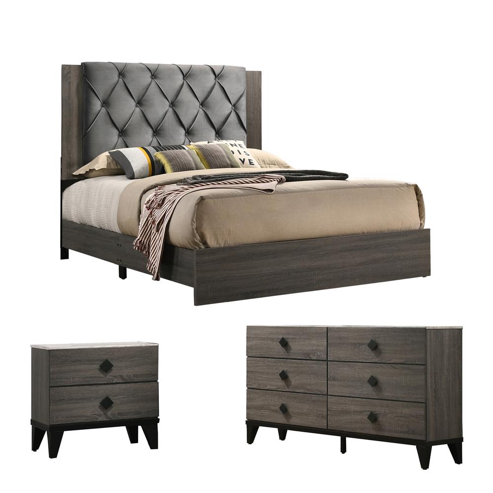 Madelyn 3 Piece Bedroom Set, California King. Picture 1