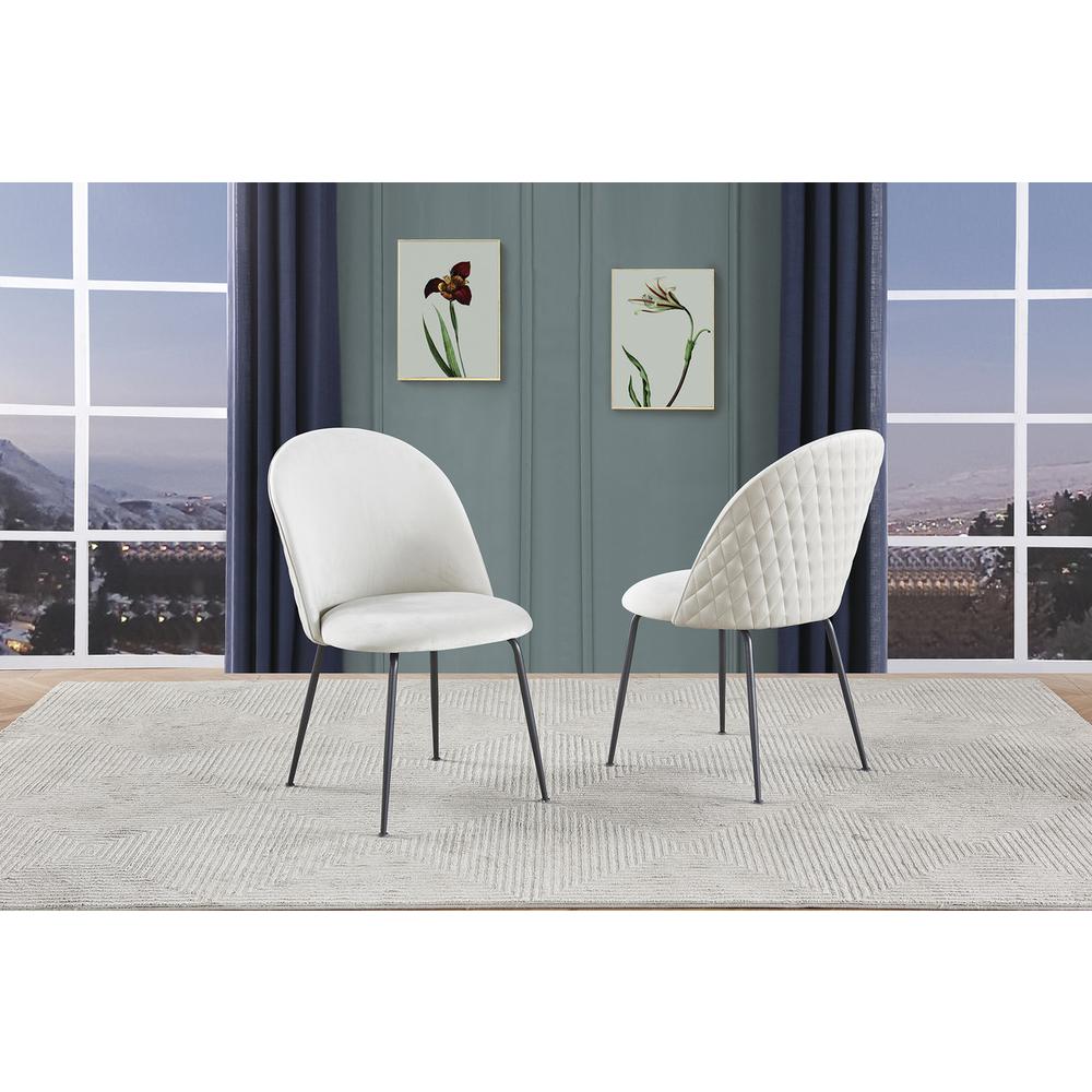 White Faux leather side chair (SET OF 2). Picture 1