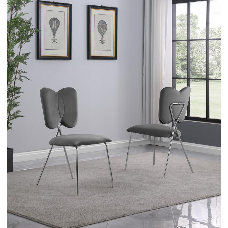 5pc dining Set, Rectangle table with Dark grey Velvet Chairs. Picture 3