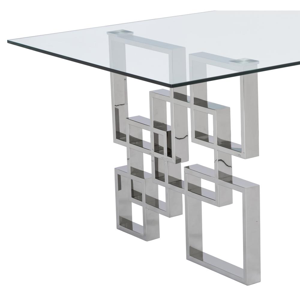 Stainless Steel and Glass 5 Piece Dining Set 653. Picture 2