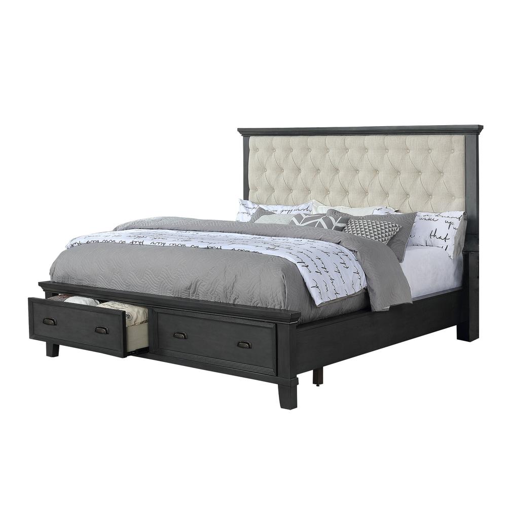 Sandy Platform Queen King Bed in Cappuccino. Picture 1