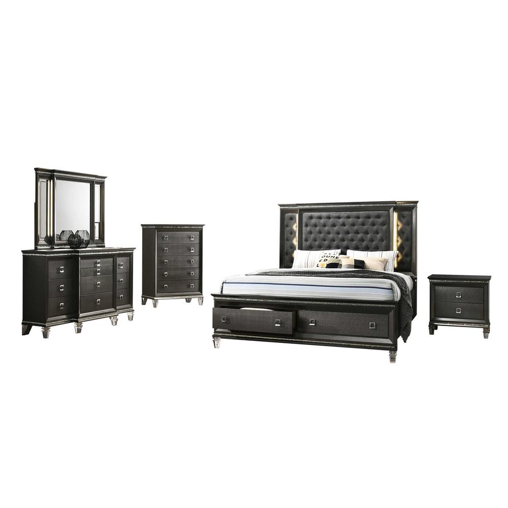 5PC Eastern King Bedroom Set. Picture 1