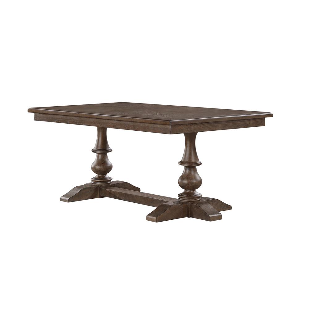 Traditional style small dining table in rustic oak color. Picture 1