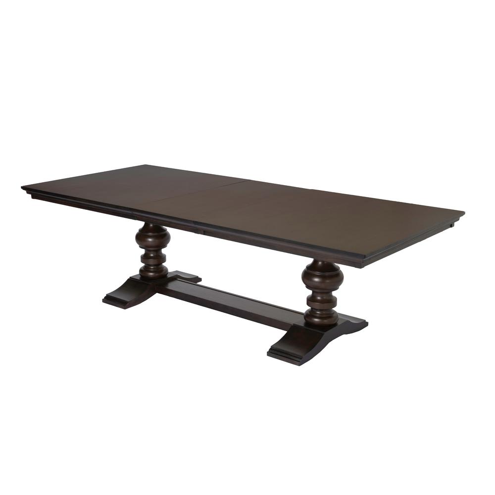 80"-100" Extension Dining Table w/Center 20-Inch Leaf, Cappuccino Color. Picture 1