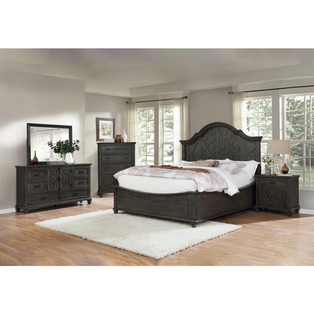 Panel 5 Piece Bedroom Set with extra Night Stand, Queen. Picture 6