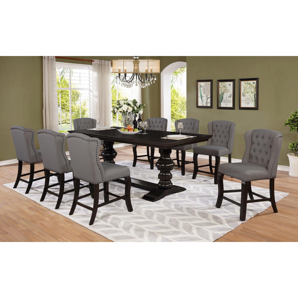 Classic 9pc Dining Set with Extendable Counter Height Dining Table. Picture 1