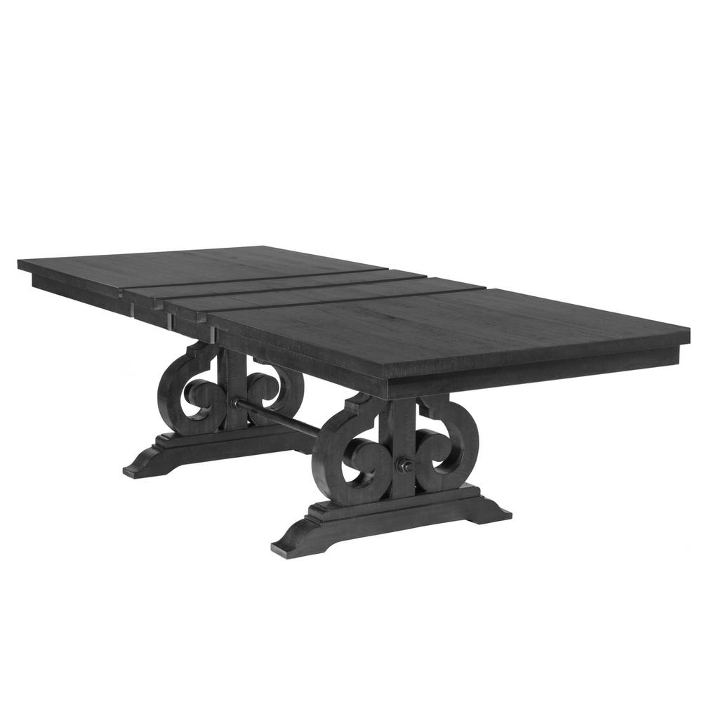 D88/D89 Solid Wood Dining Table with Leaf extension in Dark Gray. Picture 1