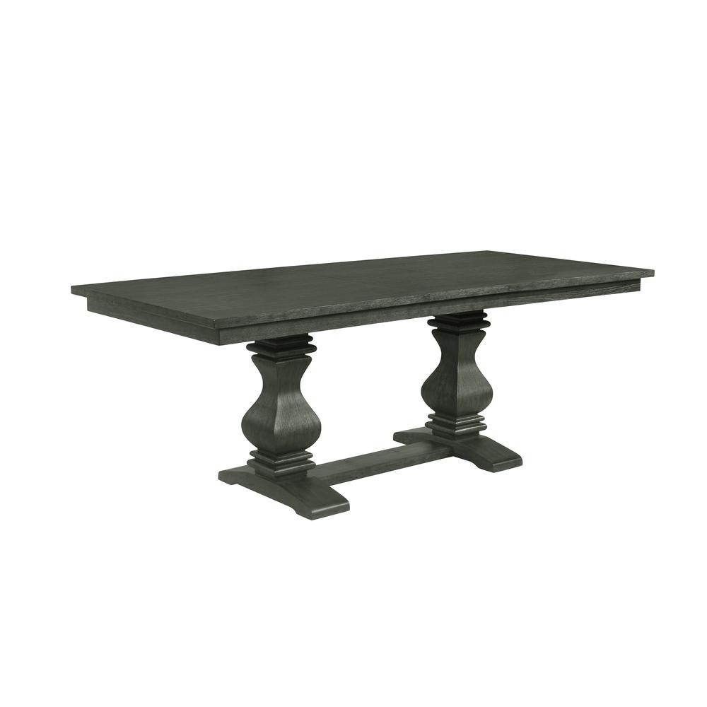 78"-96" Extension Counter Height Dining Table w/Center 18-Inch Leaf, Dark Grey Color. Picture 1