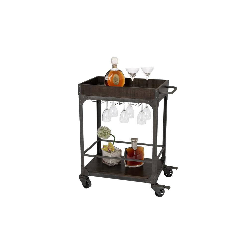 Rustic Espresso Cart w/ Lower Shelf. Picture 1