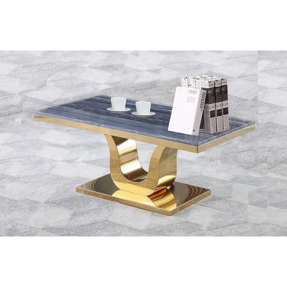 Marble Coffee Table with Stainless Steel Gold Base, 2 Options To Choose. Picture 1