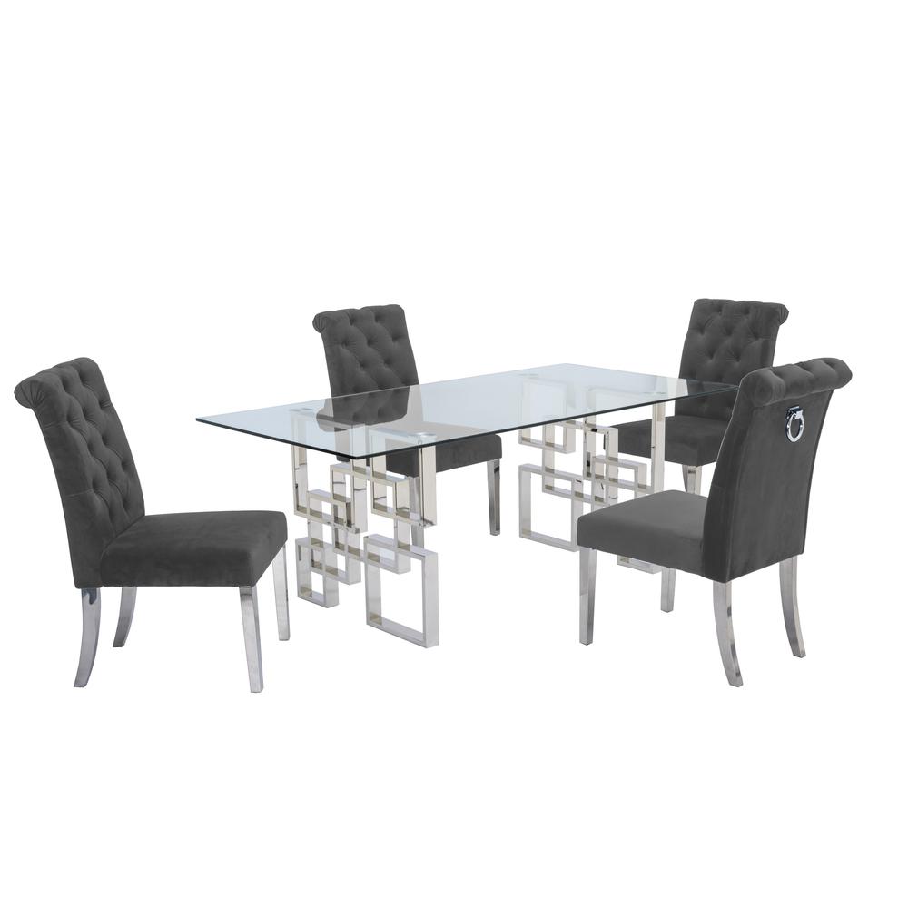 Stainless Steel 5 Piece Dining Set 776. Picture 3