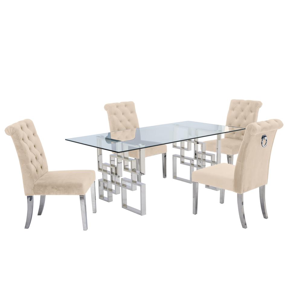 Stainless Steel 5 Piece Dining Set 806. Picture 3
