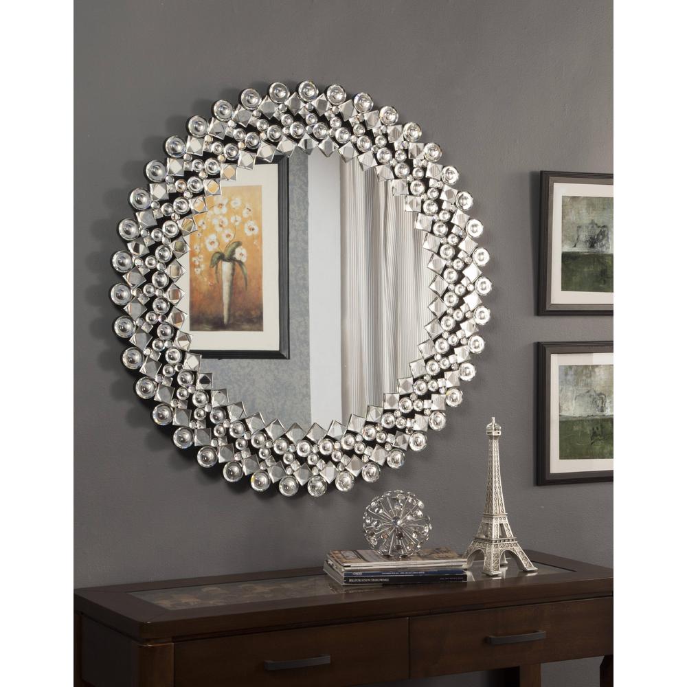 Wall Mirror with Crystals Bordering the Frame. Picture 2