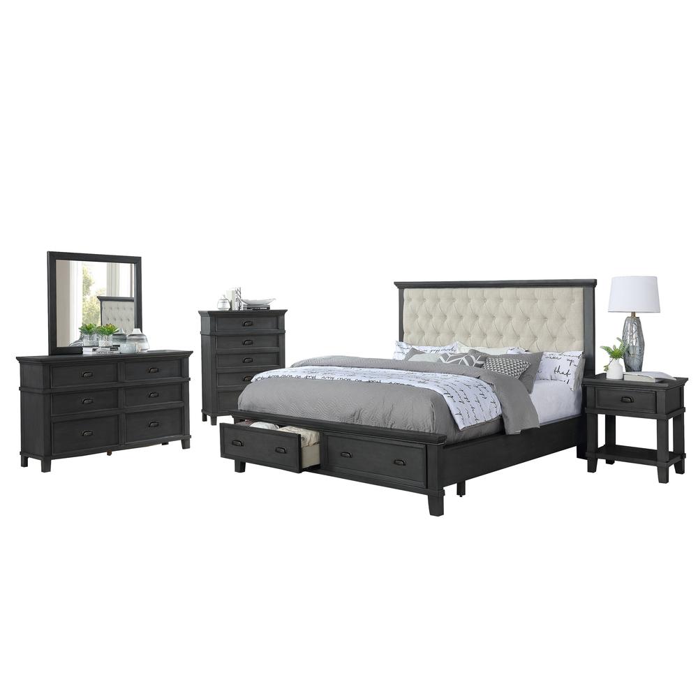 Sandy Platform 5 Piece Bedroom Set with Chest, Eastern King. Picture 1