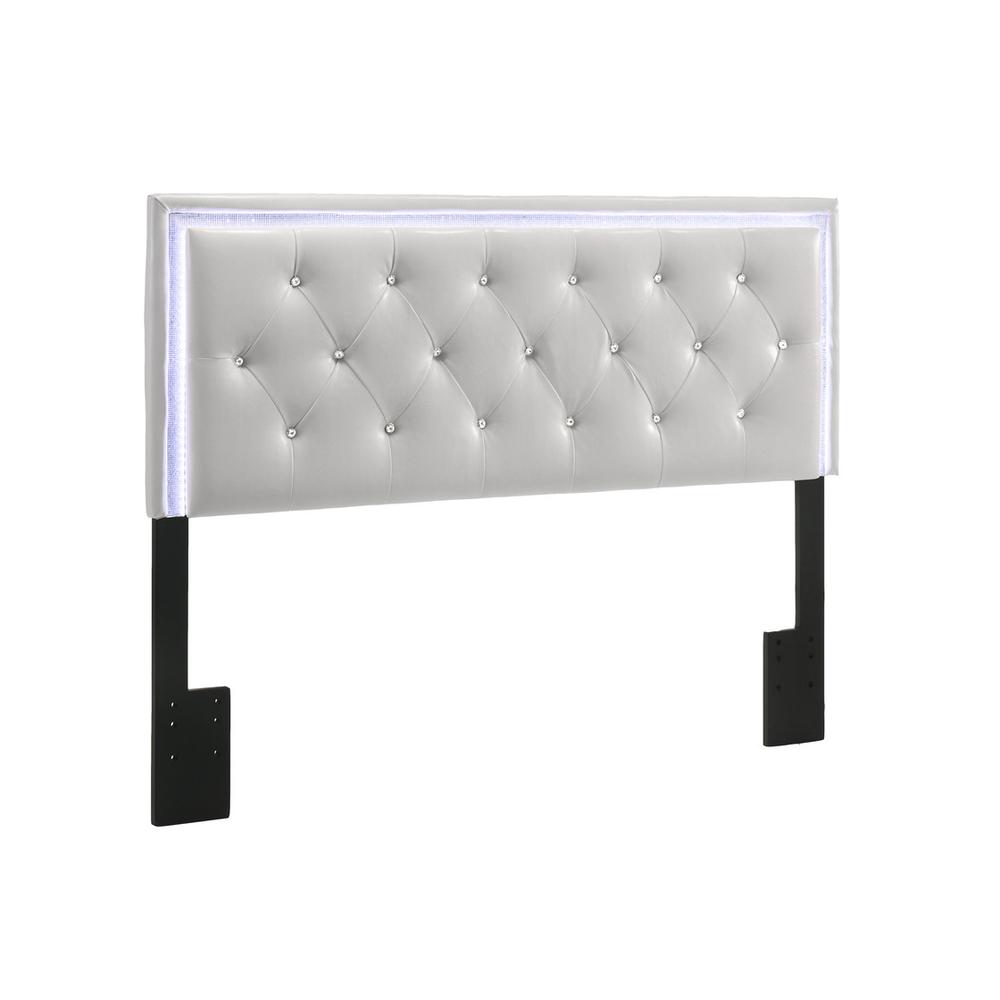 Faux Leather Headboard only w/ LED (Full/Queen). The main picture.