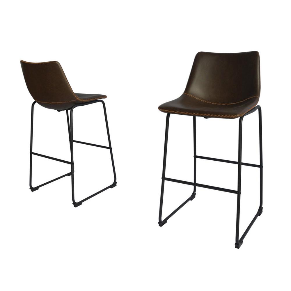 Coffee Color Barstool Bucket Seat, Set of 2. Picture 1