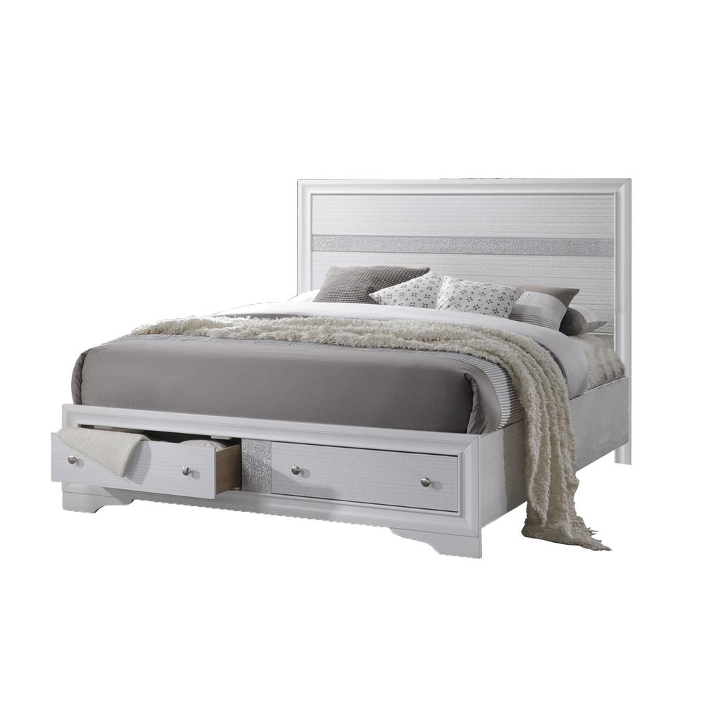 Catherine White Platform Full Bed - White. Picture 2