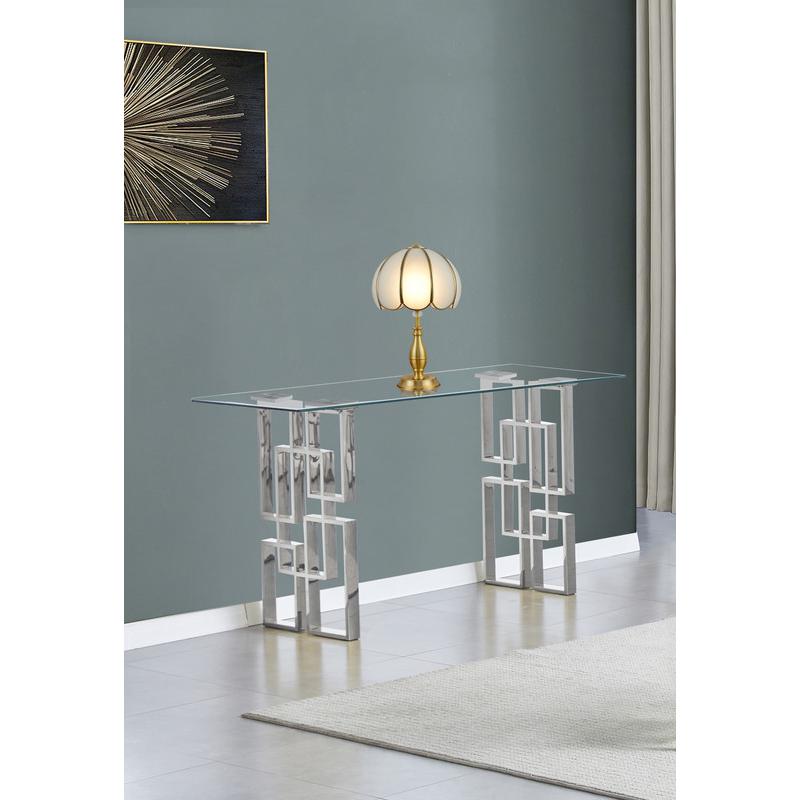 Best Quality Furniture- Clear tempered glass console table. Picture 2