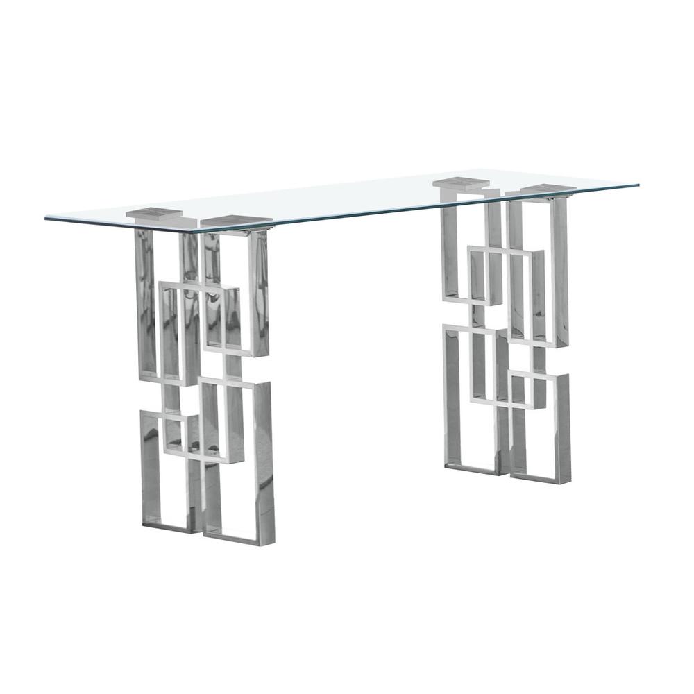 Best Quality Furniture- Clear tempered glass console table. Picture 1