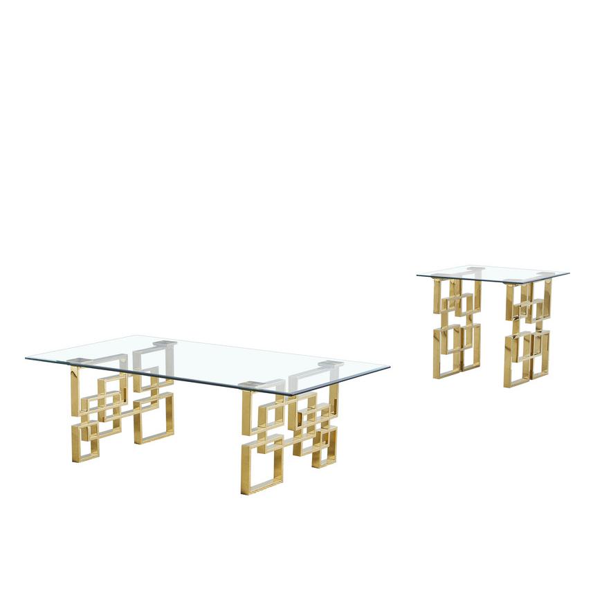 2pc Tempered glass coffee table set (1Coffee+1End table). Picture 1