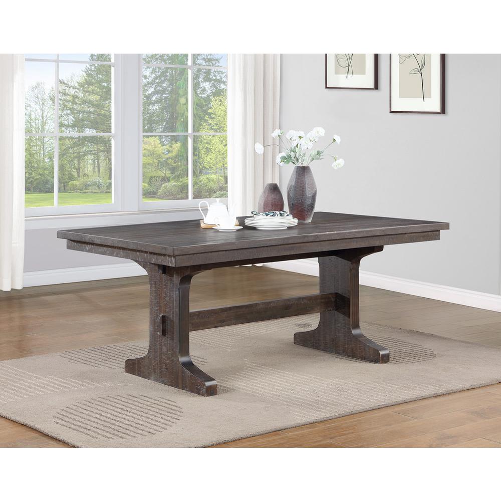 Small dining table in rustic brown color. Picture 2