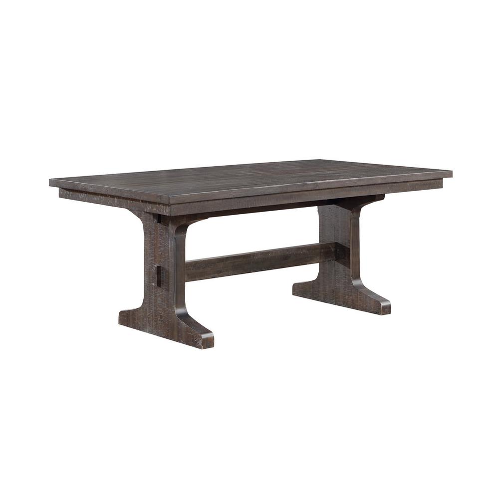 Small dining table in rustic brown color. Picture 1