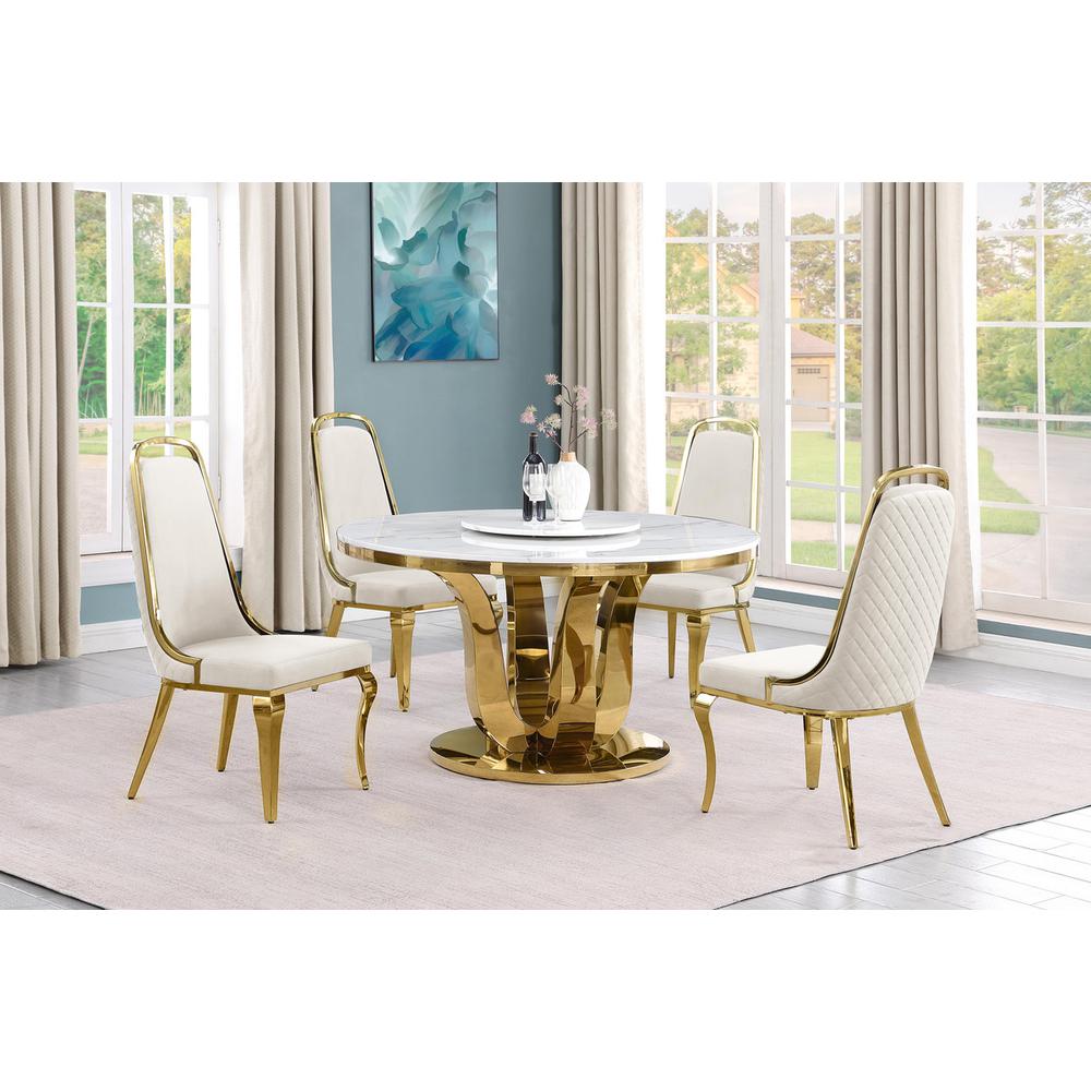 Cream marble cheap round dining table