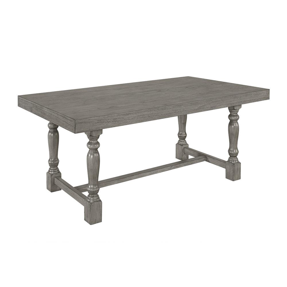 Classic Dining Table with Four Posts in Rustic Wood Finish. Picture 1