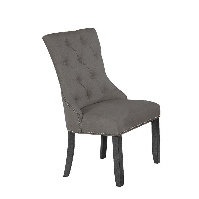 Dark Gray Dining Chair, Set of 2. Picture 1