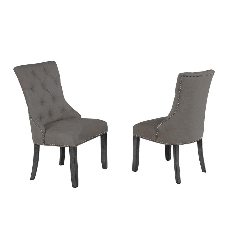 Dark Gray Dining Chair, Set of 2. Picture 3