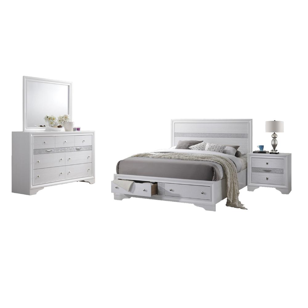 Catherine White 4 Piece Bedroom Set, Full. Picture 1