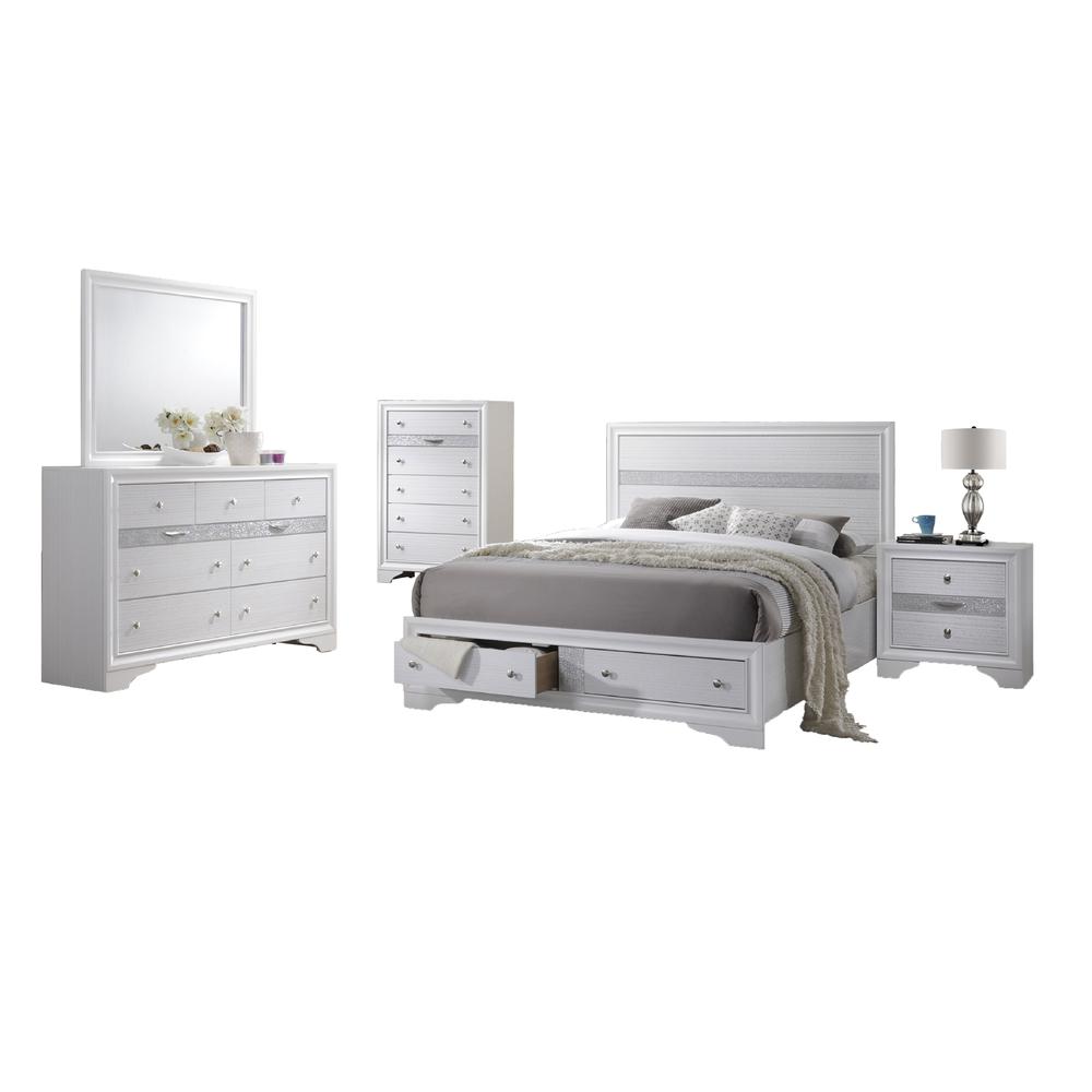 Catherine White 5 Piece Bedroom Set, Full. Picture 1