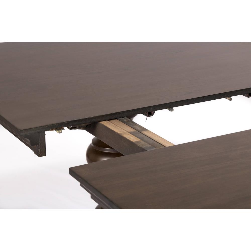 80"-100" Extension Dining Table w/Center 20-Inch Leaf, Cappuccino Color. Picture 6