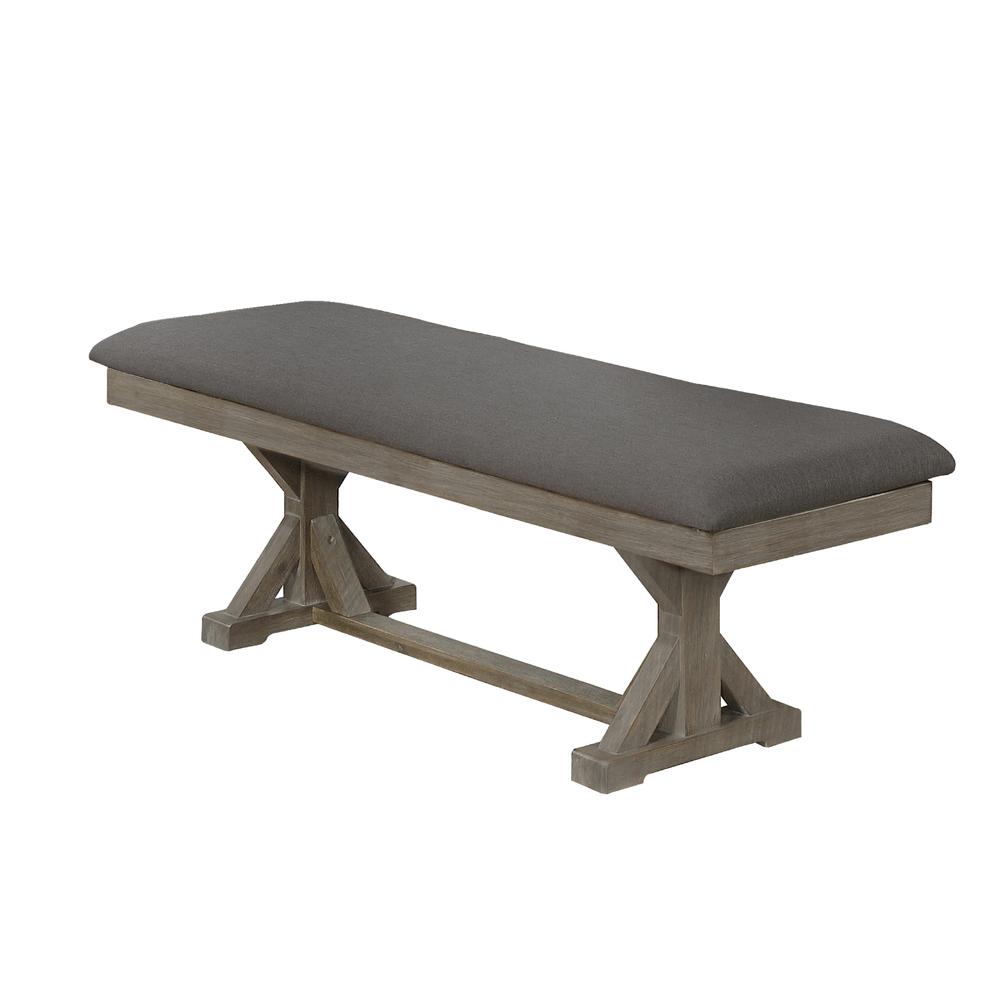 Upholstered Bench, Gray. Picture 1