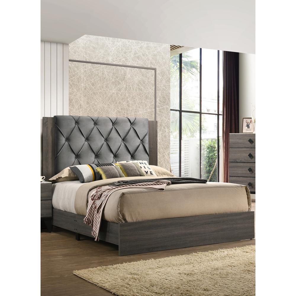 Madelyn California King Bed in Walnut Grey. Picture 6