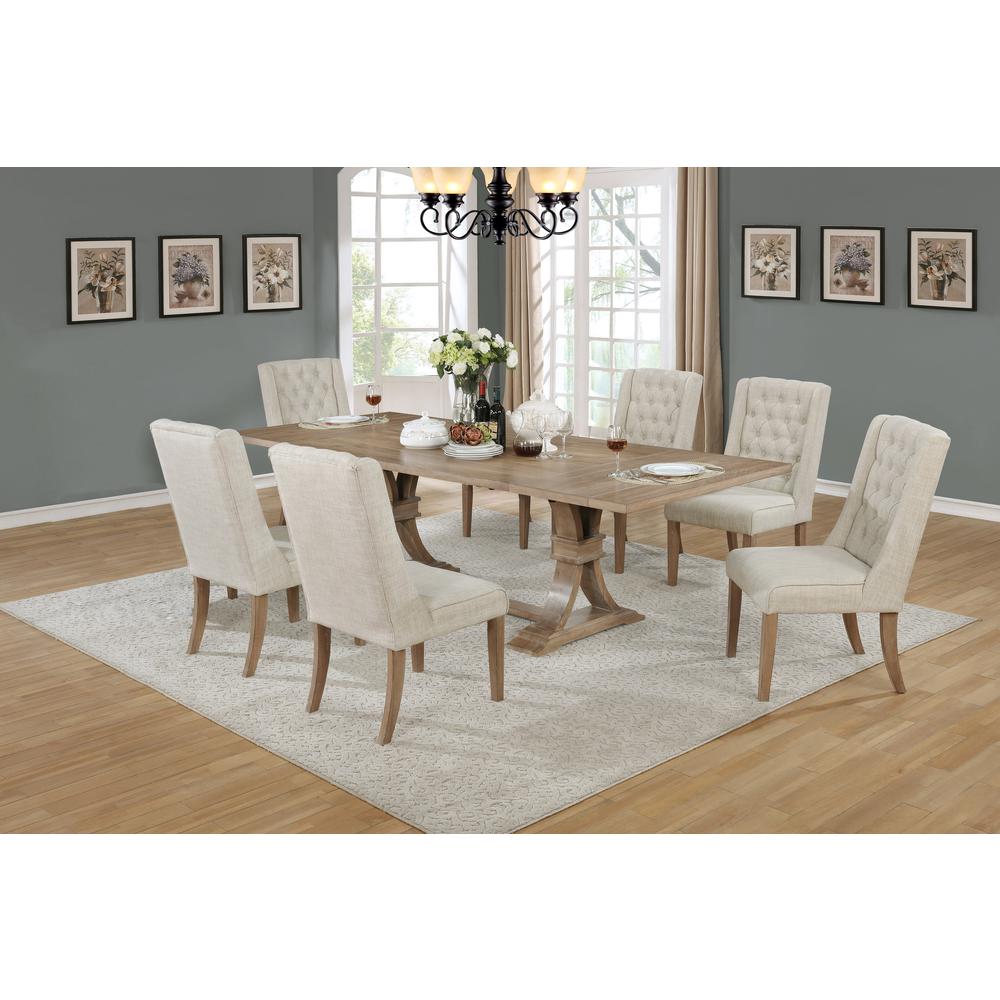 7 Piece Dining Set Extendable w/two 16"Side Leaves Extension & 6 Chairs. Picture 2